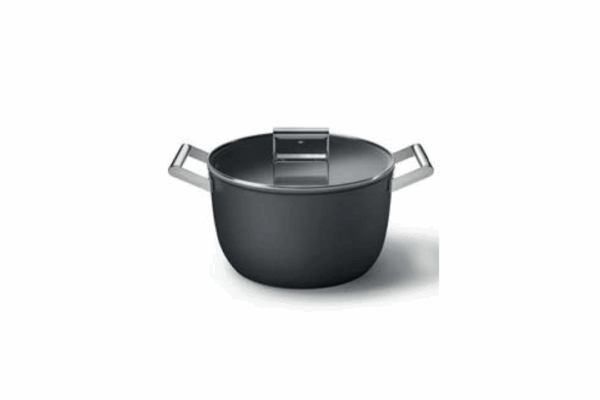 Smeg 26CM CASSEROLE PAN WITH LID (Matt Black)