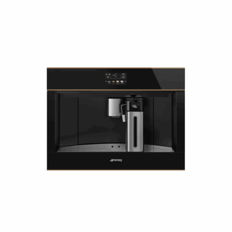 Smeg 60x45cm compact coffee machine copper trim