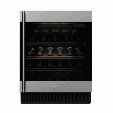 smeg 60cm semi-integrated undercounter wine cooler stainless steel & glass CVI338RX3
