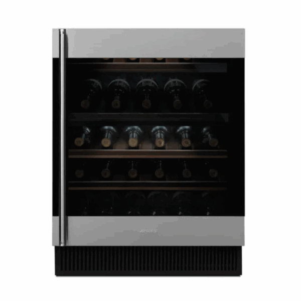 smeg 60cm semi-integrated undercounter wine cooler stainless steel & glass CVI338RX3
