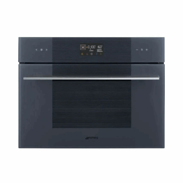 smeg 60x45cm compact microwave oven grey collection