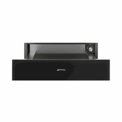 smeg 60x15cm warmer drawer black glass CPR115B3
