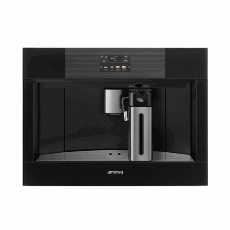 smeg 60x45cm compact coffee machine black glass